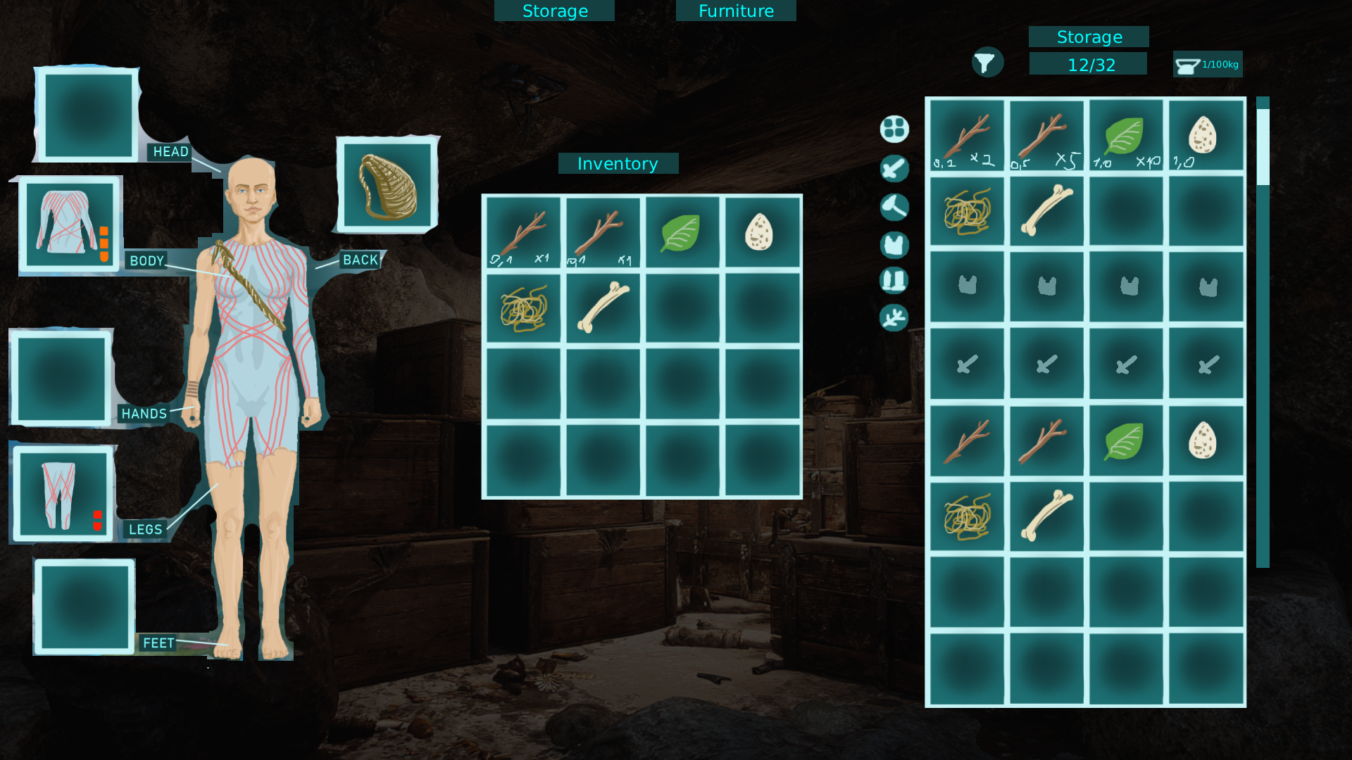 Storage module — full hideout view