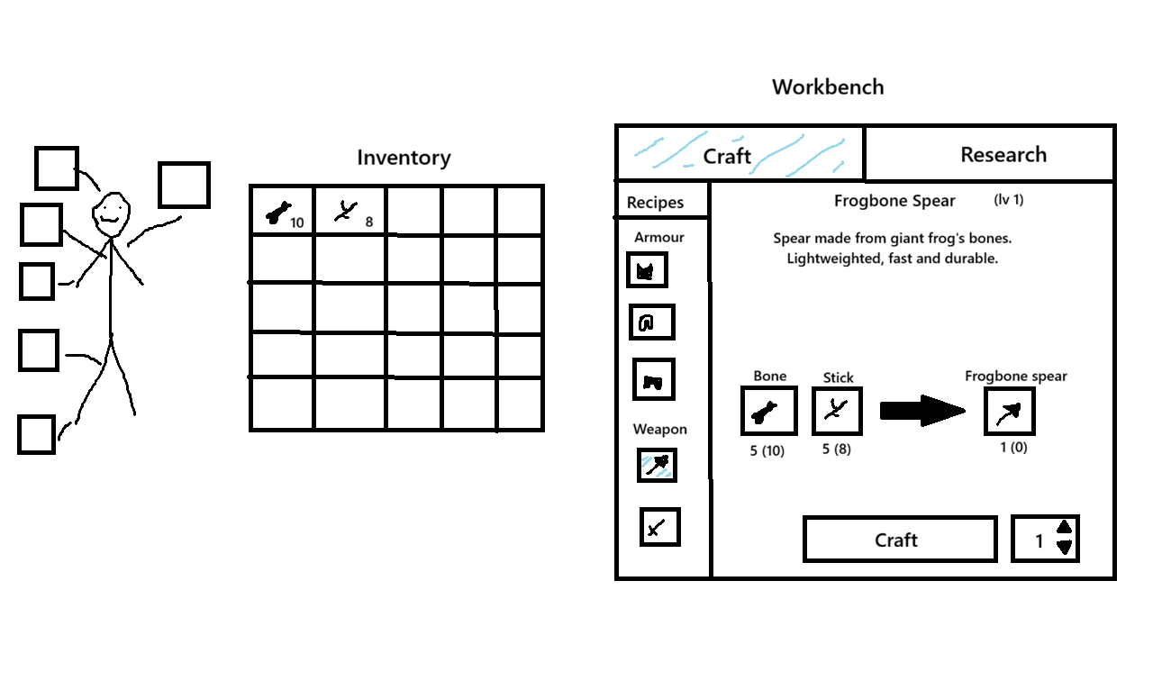 Workbench crafting interface